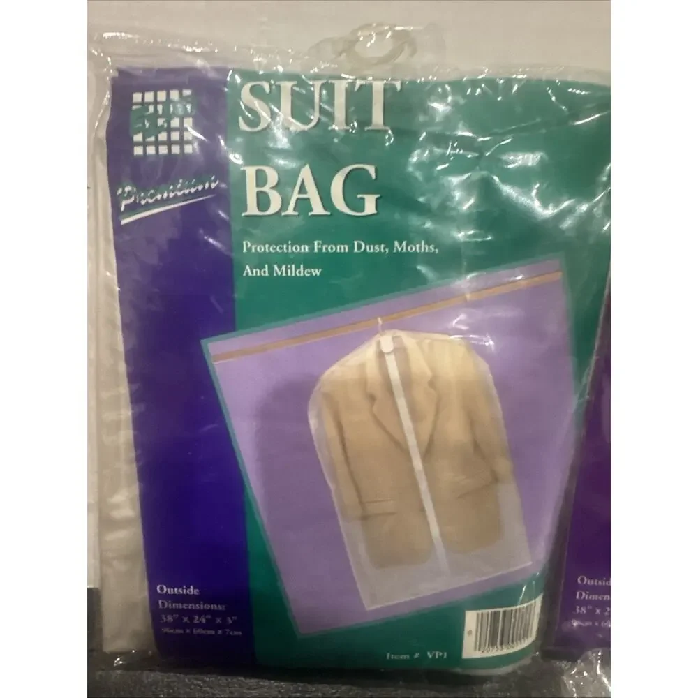 4 Pack Suit Garment Bags 38in Clear Cover Closet Storage Dust Protector